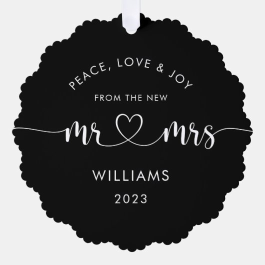 カスタムクリスマス夫妻の写クラシック真 オーナメントカード (正面)