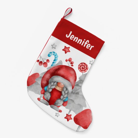 カスタムクリスマス女性格言ストッキング スモールクリスマスストッキング (正面 (吊り時))