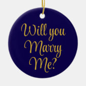 カスタムクリスマス婚約おめでとう セラミックオーナメント (正面)