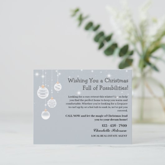 カスタムクリスマス実在エステートマーケティング農業 シーズンポストカード (スタンド正面)
