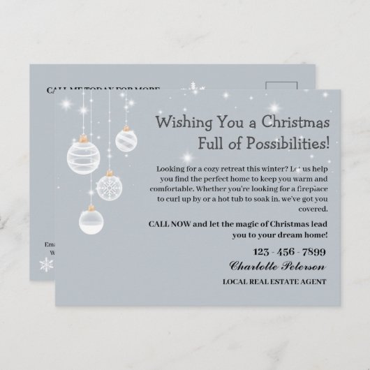 カスタムクリスマス実在エステートマーケティング農業 シーズンポストカード (正面/裏面)