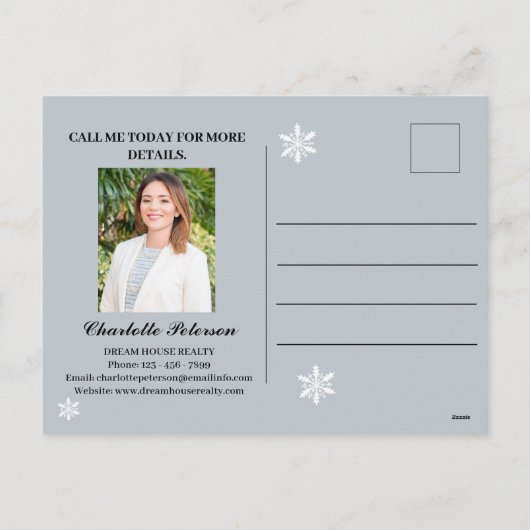 カスタムクリスマス実在エステートマーケティング農業 シーズンポストカード (裏面)