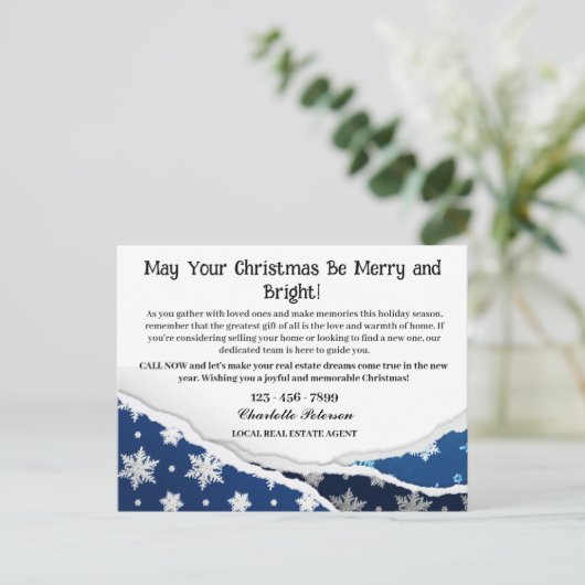 カスタムクリスマス実在エステート農業 シーズンポストカード (スタンド正面)