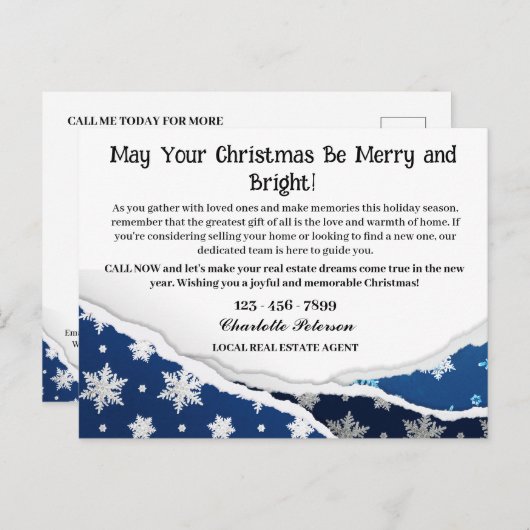 カスタムクリスマス実在エステート農業 シーズンポストカード (正面/裏面)