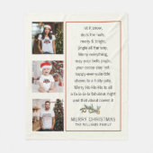 カスタムクリスマス家族フォトコラージュことわざ フリースブランケット (正面)