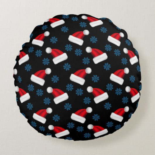 カスタムクリスマス帽 | ホリパーソナライズされたデーサンタ ラウンドクッション (正面)