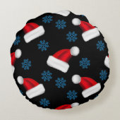 カスタムクリスマス帽 | ホリパーソナライズされたデーサンタ ラウンドクッション (裏面)