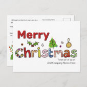 カスタムクリスマス挨拶お客様の休日 ポストカード (正面/裏面)