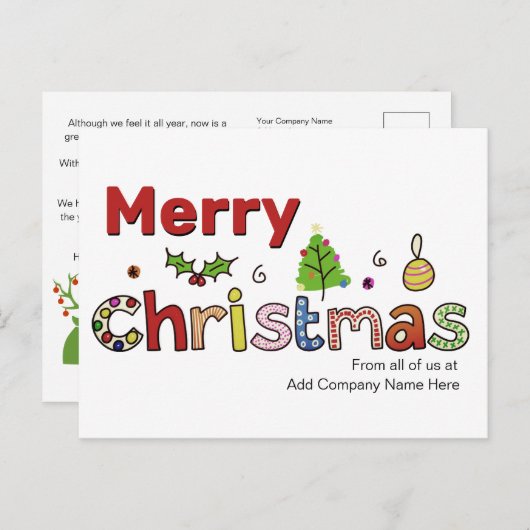 カスタムクリスマス挨拶お客様の休日 ポストカード (正面/裏面)