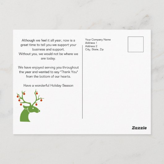 カスタムクリスマス挨拶お客様の休日 ポストカード (裏面)