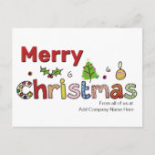 カスタムクリスマス挨拶お客様の休日 ポストカード (正面)