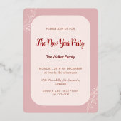 カスタムクリスマス新年フローラフォイル招待状 箔招待状 (裏面)