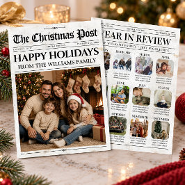 カスタムクリスマス新聞の年次レビューカード シーズンカード