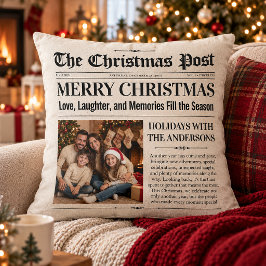 カスタムクリスマス新聞枕, 家族新聞 クッション