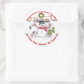 カスタムクリスマス焼いたグッズ雪シール ラウンドシール (バッグ)