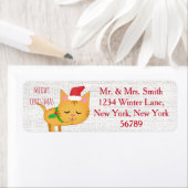 カスタムクリスマス猫差出人住所ラベル ラベル (インサイチュ)