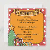 カスタムクリスマス祖父母の戯画 招待状 (裏面)
