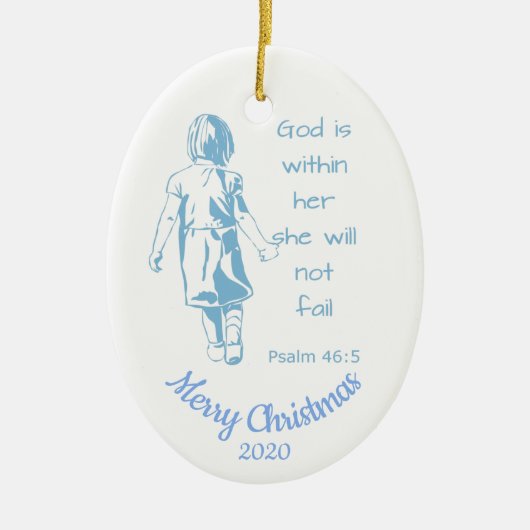 カスタムクリスマス聖なる書物、 経典女性励まし セラミックオーナメント (正面)