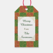 カスタムクリスマス赤い緑のフルーアデリスギフトラベル ギフトタグ (正面)