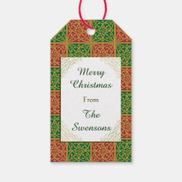 カスタムクリスマス赤い緑のフルーアデリスギフトラベル ギフトタグ