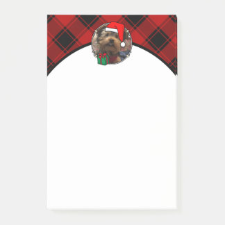カスタムクリスマス赤と黒の格子模様のフォトフレーム ポストイット