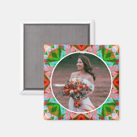 カスタムクリスマス赤結婚緑の記念日 マグネット (正面/裏面)