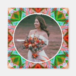 カスタムクリスマス赤結婚緑の記念日 マグネット