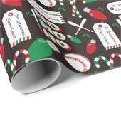 カスタムクリスマス野球ラッピング紙 ラッピングペーパー (ロールコーナー)