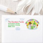 カスタムクリスマス雪だるま差出人住所ラベル ラベル (インサイチュ)