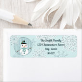 カスタムクリスマス雪だるま差出人住所ラベル ラベル (インサイチュ)