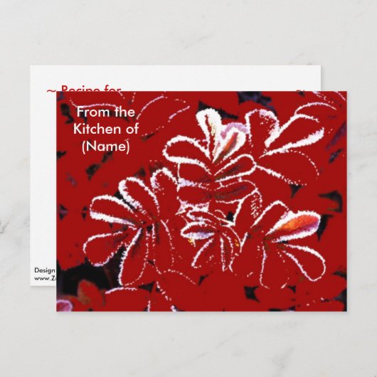 カスタムクリスマス雪レシピカード シーズンポストカード (正面/裏面)