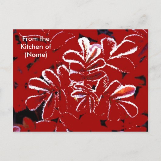 カスタムクリスマス雪レシピカード シーズンポストカード (正面)