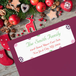 カスタムクリスマス雪片差出人住所ラベル ラベル