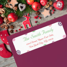 カスタムクリスマス雪片差出人住所ラベル