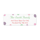 カスタムクリスマス雪片差出人住所ラベル ラベル (正面)