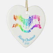 カスタムクリスマス音楽感動的引用文 セラミックオーナメント (右)