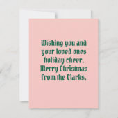 カスタムクリスマス黄色ラブラドールリース カード (裏面)