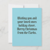 カスタムクリスマス黄色ラブラドールリース カード (裏面)