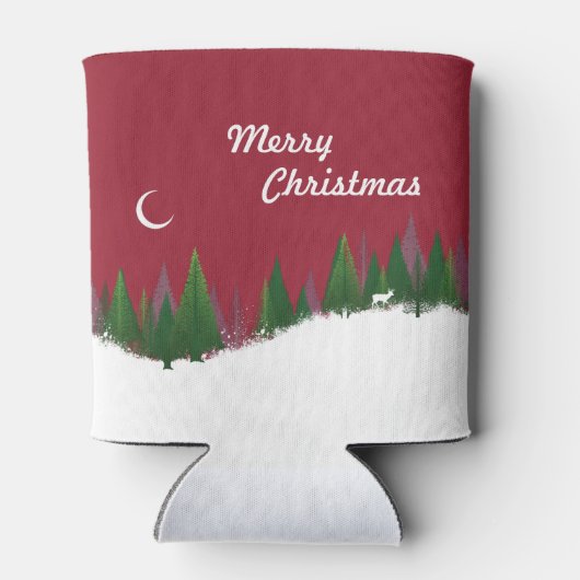 カスタムクリスマス・ウッズシーン 缶クーラー (裏面)