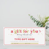 カスタムクリスマス・ギフト伝票証明書テンプレート 招待状 (スタンド正面)