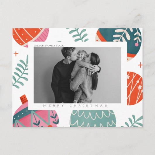 カスタムクリスマス&ホリデーはがき（写真付き） シーズンポストカード (正面)