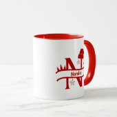 カスタムクリスマス・モノグラム・マグ マグカップ (正面右)