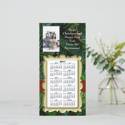 カスタムクリスマス/年末年始フォトカードカレンダー シーズンカード (スタンド正面)