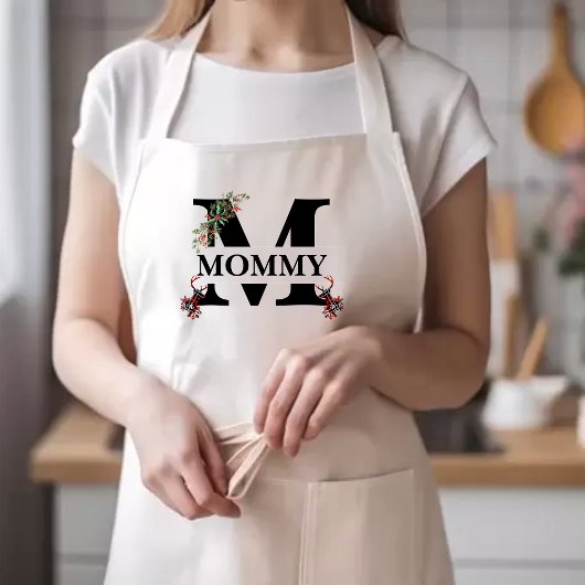 カスタムクリスマス |文パーソナライズされた字 ロングエプロン