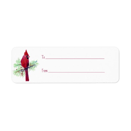 カスタムクリスマス（鳥）ショウジョウコウカンチョウギフトラベル ラベル (正面)