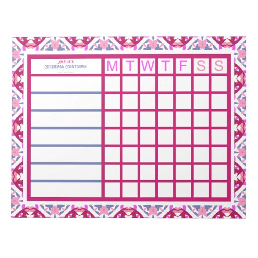 カスタムクリスマスADHD女性の生産性プランナー ノートパッド (正面)