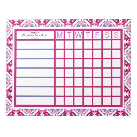 カスタムクリスマスADHD女性の生産性プランナー ノートパッド (正面)