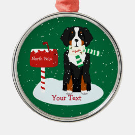 カスタムクリスマスBernese Mt Dog Letter To Santa メタルオーナメント