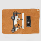 カスタムクリップオンゴルフタオルとイニシャル ゴルフタオル (横)