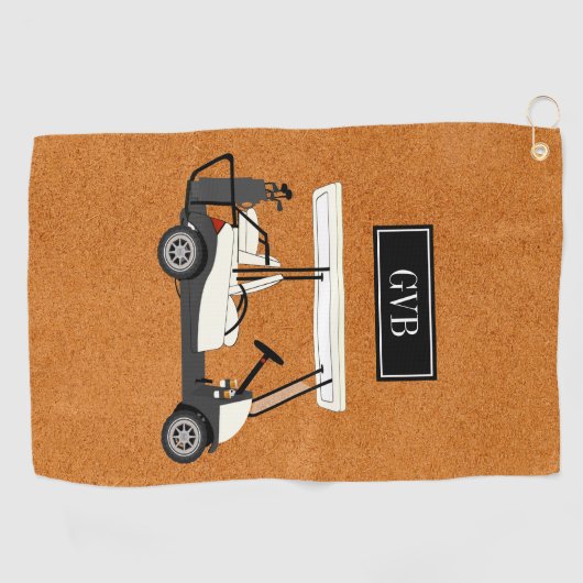 カスタムクリップオンゴルフタオルとイニシャル ゴルフタオル (横)